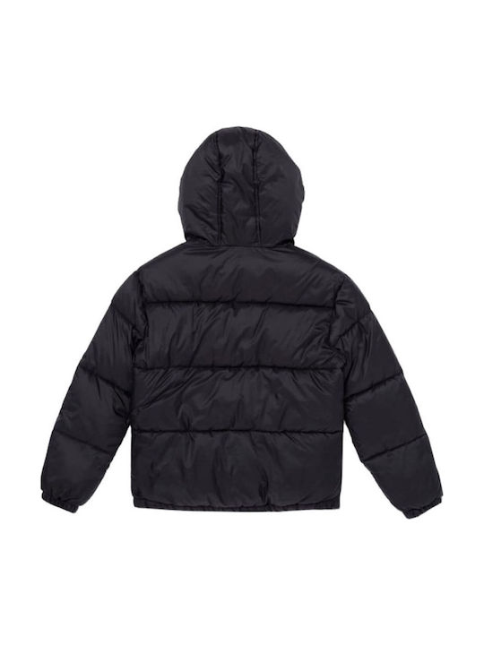 Kinder Steppjacke mit Kapuze Black Iconic