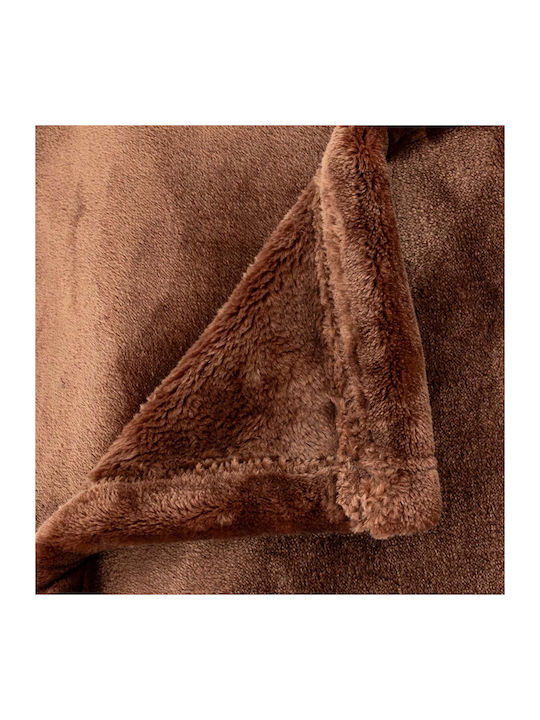 A-s Cuddly Κουβέρτα Fleece Καναπέ 130x180εκ. Marron