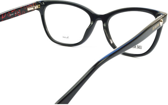 Moschino Plastic Eyeglass Frame Butterfly Black MOL639 INA