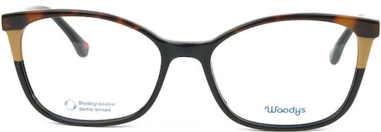 Woodys Barcelona Women's Acetate Brown Prescription Eyeglass Frame BEGONIA 01