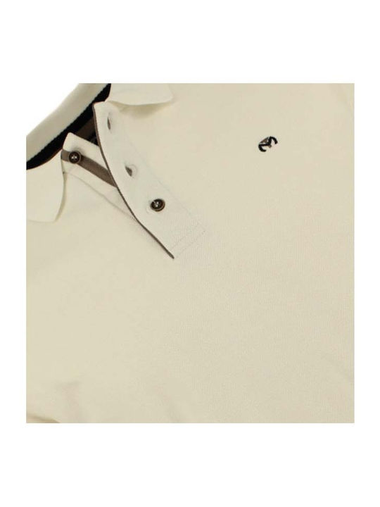 Polo Langarmbluse Ecru