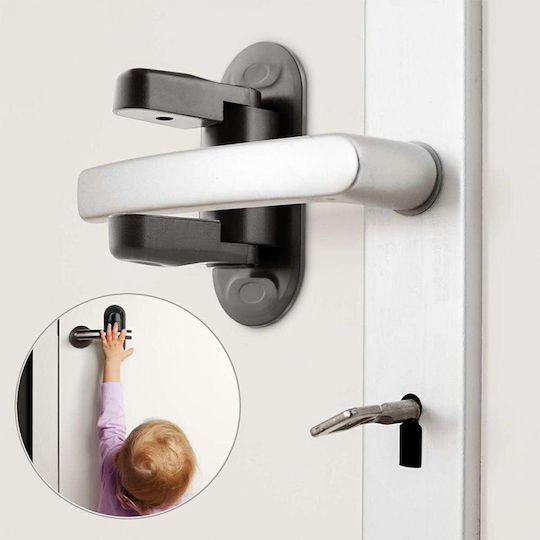 ATL Door Safety Lock with Sticker made of Plastic in Black Color 12x12cm 1pcs