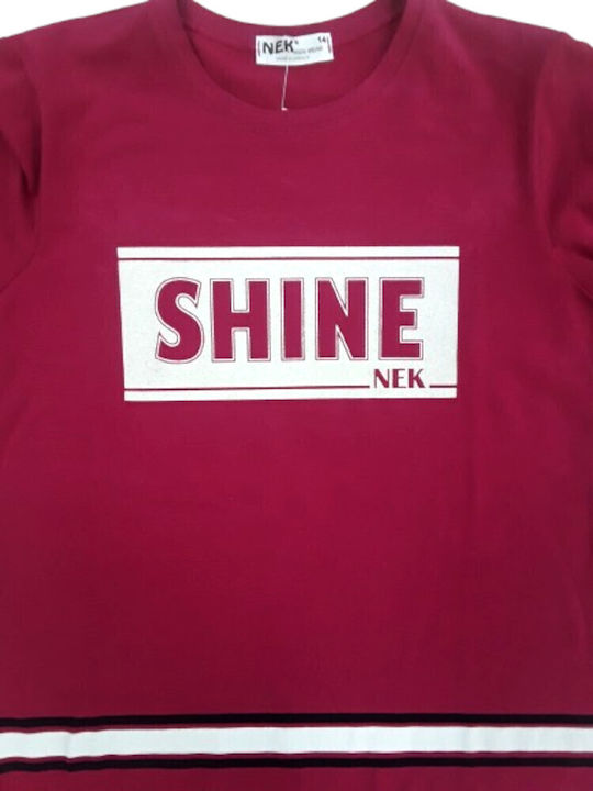 Nek Kids Wear Kids Sweatpants Set Burgundy