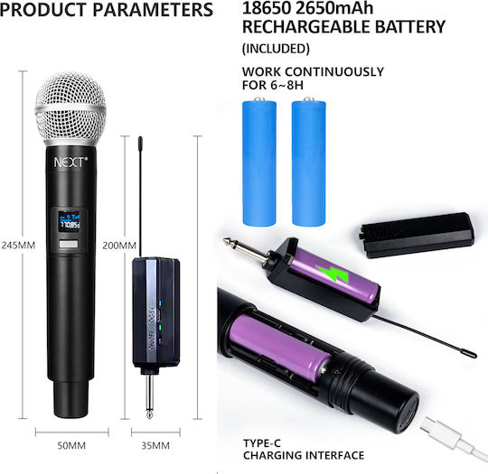 Next GS-554 4pcs Ασύρματο Μικρόφωνο Χειρός για Φωνητικά