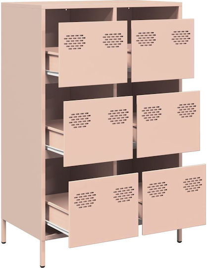 Metallische Büroaufbewahrungsschublade Rosa 68x39x101,5cm