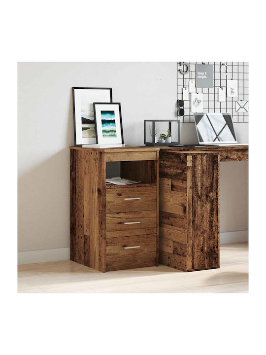 Wooden Chest of Drawers with 3 Drawers Coffee 40x50x76cm