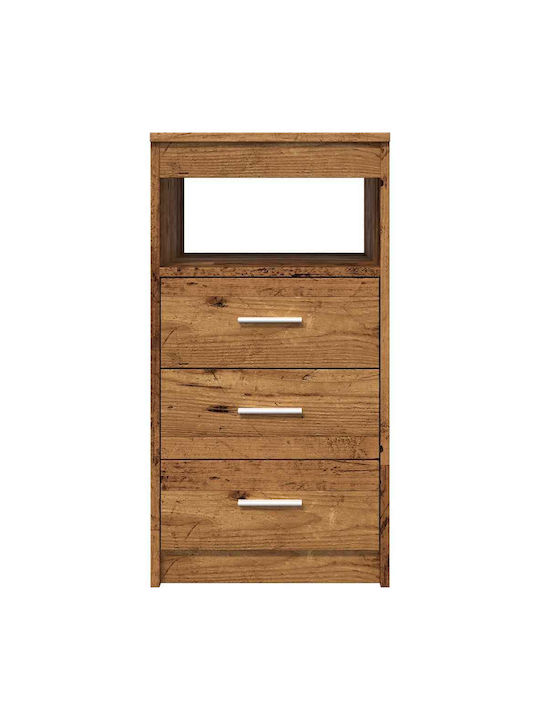 Wooden Chest of Drawers with 3 Drawers Coffee 40x50x76cm