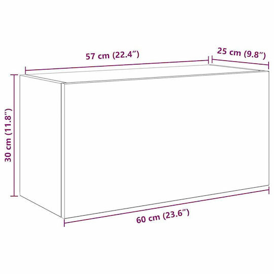 vidaXL Bathroom Cabinet L60xW25xH30cm White