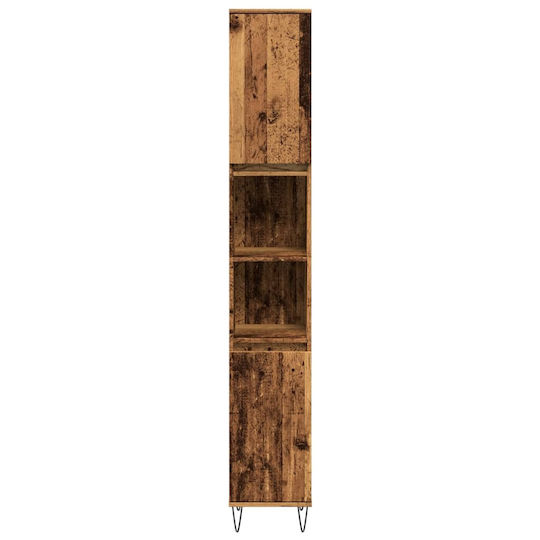 vidaXL Floor Bathroom Column Cabinet L30xD30xH190cm Brown