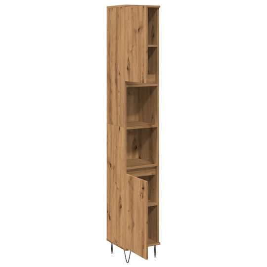 vidaXL Badezimmersäule Boden H30xB30xH190cm Eiche