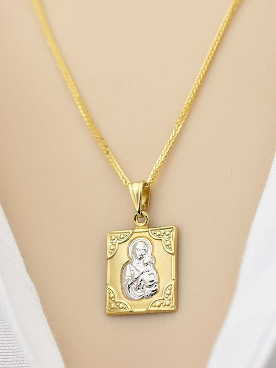 Goldjewels Halskette Amulett Göttliche Mutter aus Gold 9 K