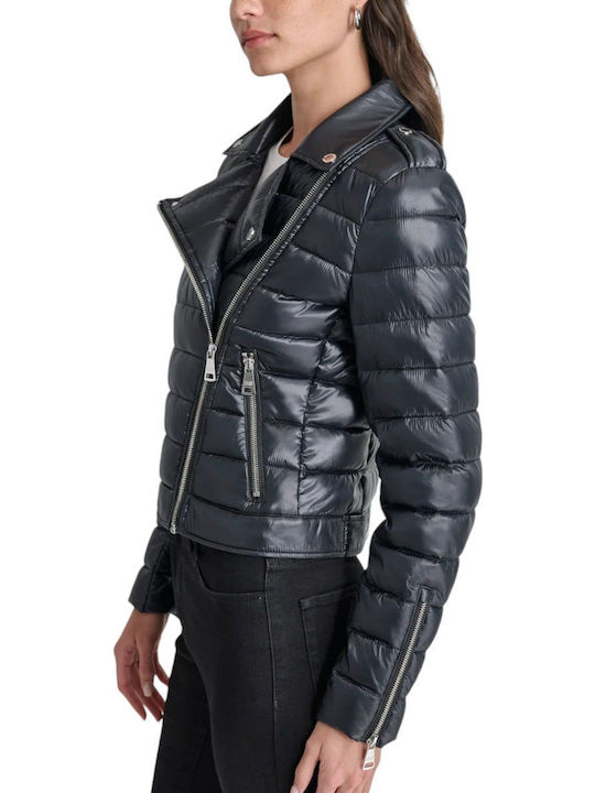 DKNY Women's Short Puffer Jacket for Winter Black DJ4J6018-MCK
