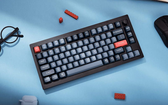 Keychron V1M-D1 Max QMK/VIA V1M-D1 Tastatură Mecanică de Gaming Fără Fir 75% cu Comutatoare Gateron Jupiter Red și Iluminare RGB (Engleză SUA) Carbon Black
