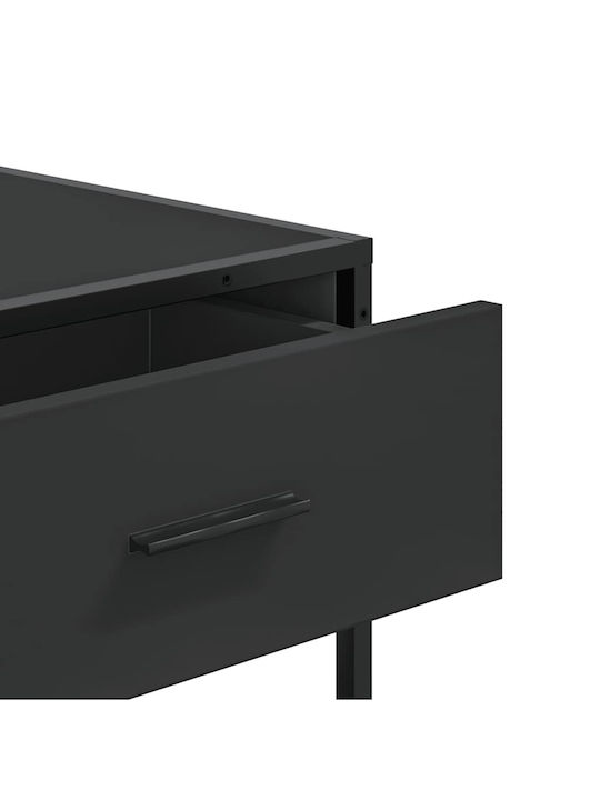 Console Table Wood & Metal Black Velvet-Black Metal L90xW35xH80cm