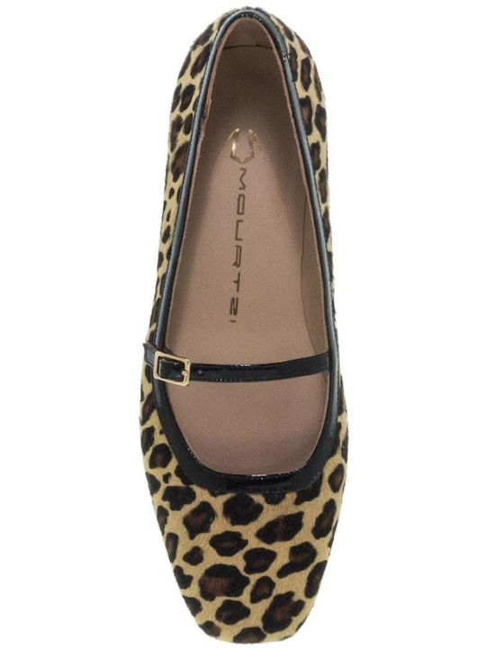 Mourtzi Leopard Ballerinas Brown