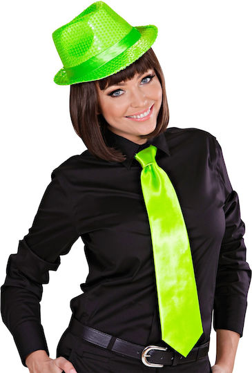 Neongrüne Satinkrawatte Accessoire