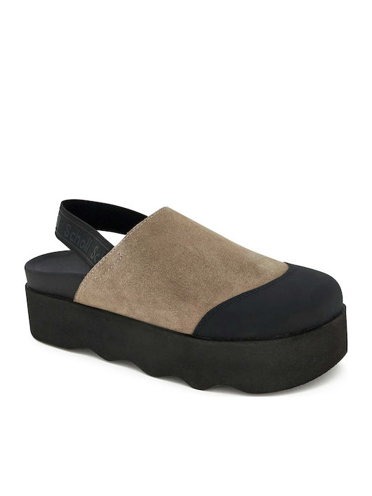 Abby Suede Mules με Χαμηλό Τακούνι σε Πράσινο Χρώμα