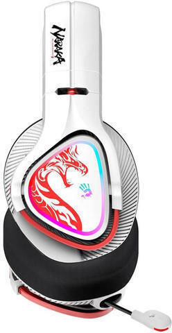 A4Tech Bloody MR720 Naraka Ασύρματο Over Ear Gaming Headset με σύνδεση 3.5mm / Bluetooth / USB Λευκό