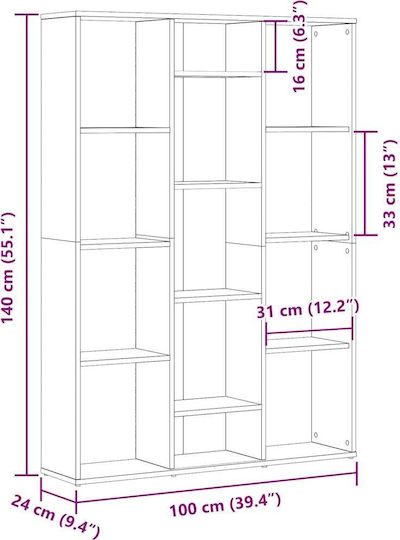 Brown Bookcase 100x24x140cm