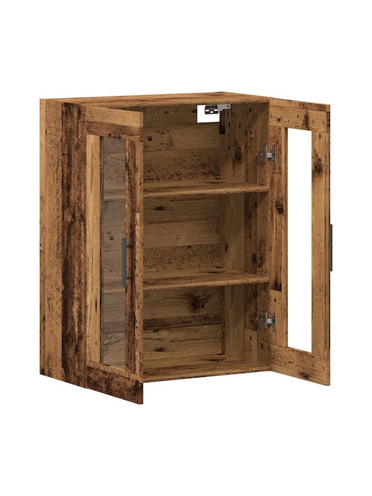 Wand Wohnzimmer Vitrine aus Spanplatte mit Glas Coffee 69.5x34x90cm