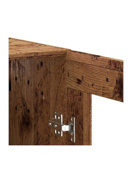 Wand Wohnzimmer Vitrine aus Spanplatte mit Glas Coffee 69.5x34x90cm