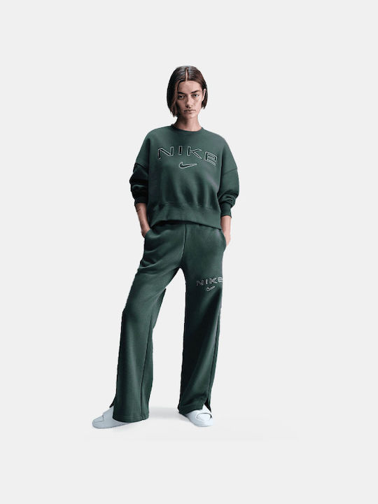 Nike Women's Cropped Fleece Sweatshirt Green