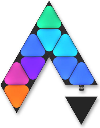Pachet de Extindere Nanoleaf Shapes Ultra Black Mini Triunghi 10 Panouri LED Triunghiulare Mini Suplimentare Inteligente Modulare RGBW Wi-Fi 16 Milioane de Culori Lumină de Perete Interior Sincronizare Muzică Funcționează cu Alexa