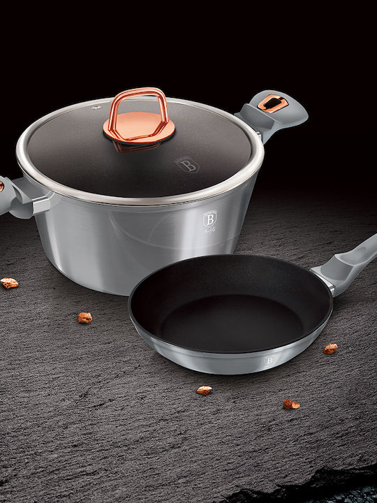 Berlinger Haus Moonlight Collection Cookware Set of Aluminum with Non-stick Coating Grey 3pcs
