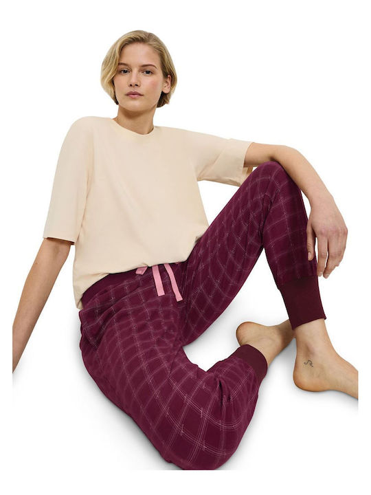 Triumph Winter Cotton Women's Pyjama Pants Burgundy