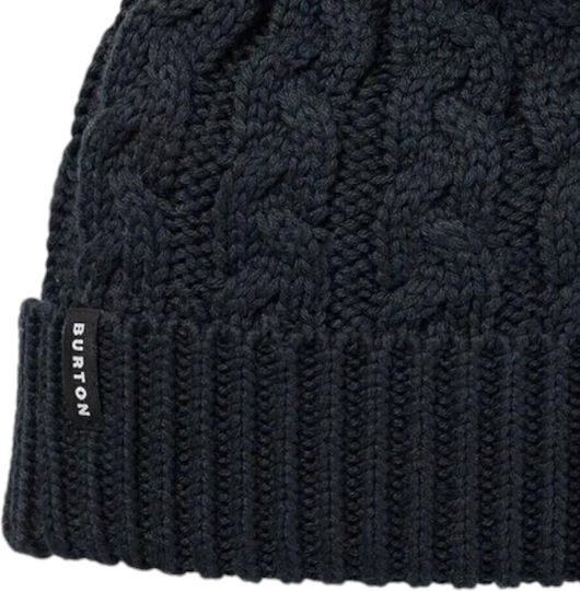 Beanie Γυναικείος Fleece Σκούφος Πλεκτός σε Μαύρο χρώμα