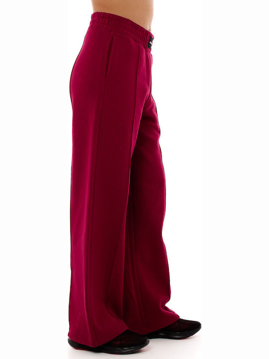 High Waist Sweatpants Flared Bordeaux