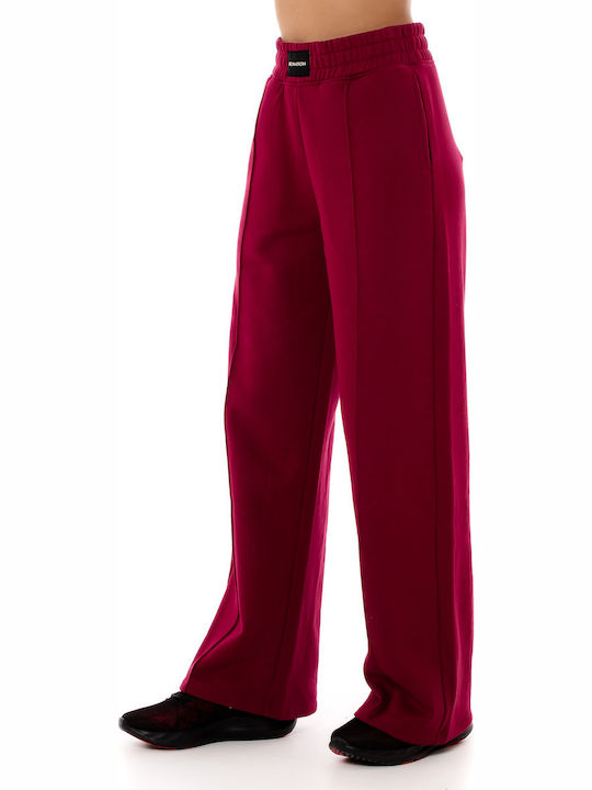High Waist Sweatpants Flared Bordeaux