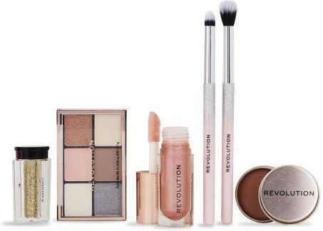 Revolution Beauty Set Cadou Pink Glow Seturi și Palete de Machiaj pentru Față, Ochi și Buze Pink Glow 2 Bucăți