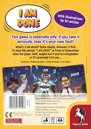 Board Game I Am Done for 2-5 Players 8+ Years Old (EN) Pegasus Spiele