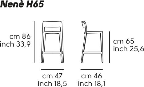 Σκαμπό Μπαρ από Πολυπροπυλένιο Nene Λευκό 47x46x86cm Σκαμπό Μπαρ από Πολυπροπυλένιο Nene Λευκό 47x46x86cm