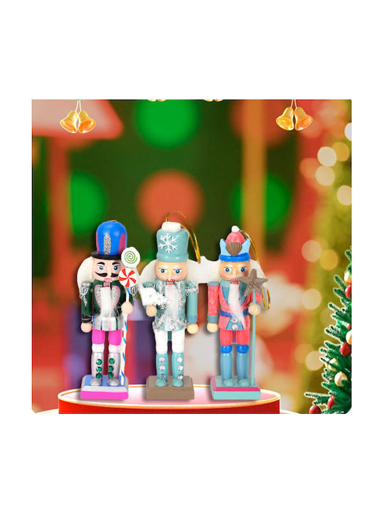 Hängender Nussknacker Ornament Hölzern Set 3Stück