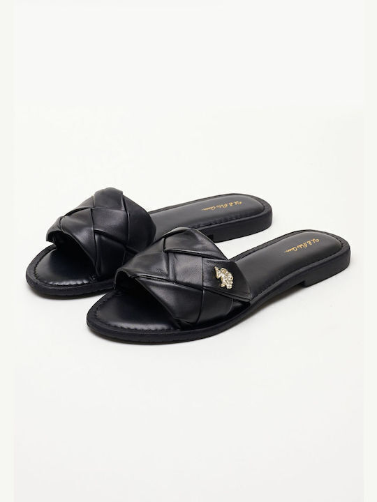 U.S. Polo Assn. Flache Sandalen für Damen in Schwarz Farbe