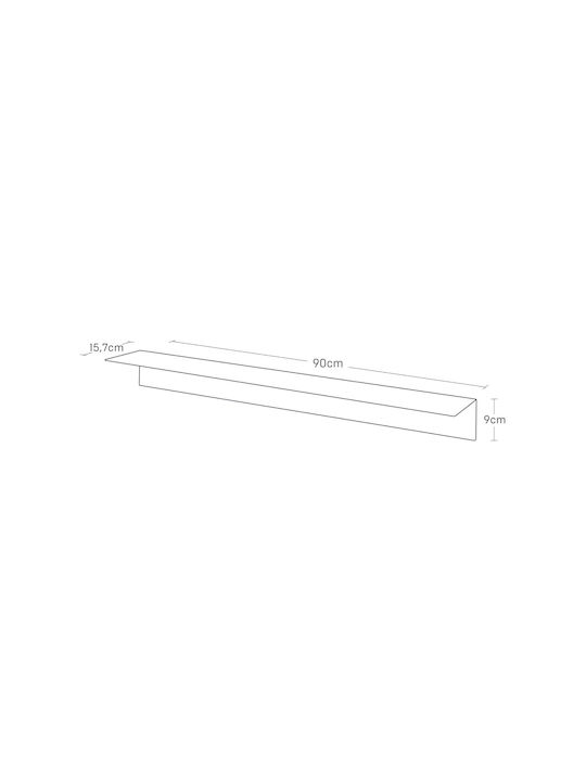 Raft Perete Negru 90x15.7x9cm