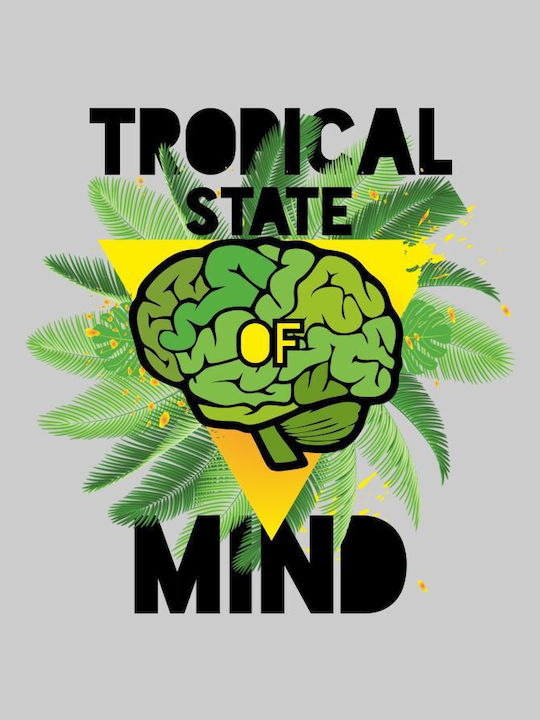 Tropical state of mind w t-shirt - WHITE