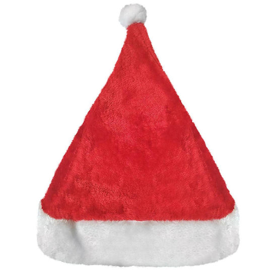 931183 Weihnachts-Kappen Rot mit Muster Weihnachtsmann 27x36cm.