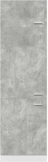 Στήλη Κουζίνας Γκρι 60x57x207εκ.