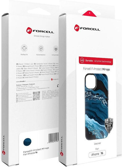 Forcell F-protect Mirage Задна корица Силикон Устойчив Deep Sea (iPhone 16 Плюс)