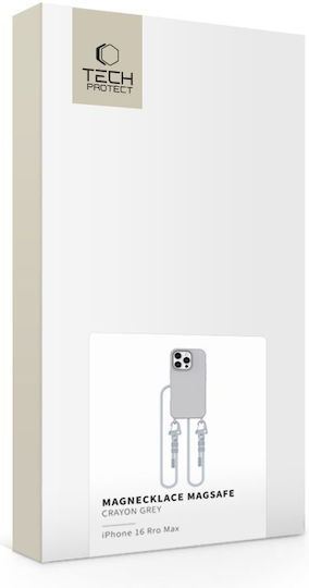 Tech-Protect Magnecklace Umschlag Rückseite Silikon Gray (iPhone 17 Pro Max / iPhone 17 Pro / iPhone 16 Pro Max)
