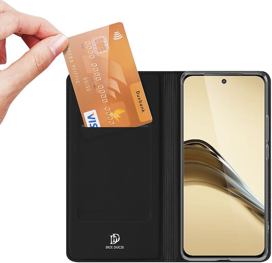 Dux Ducis Skin Pro Задна корица Изкуствена кожа Магнитен Черен (Realme 13 Pro / 13 Pro+)