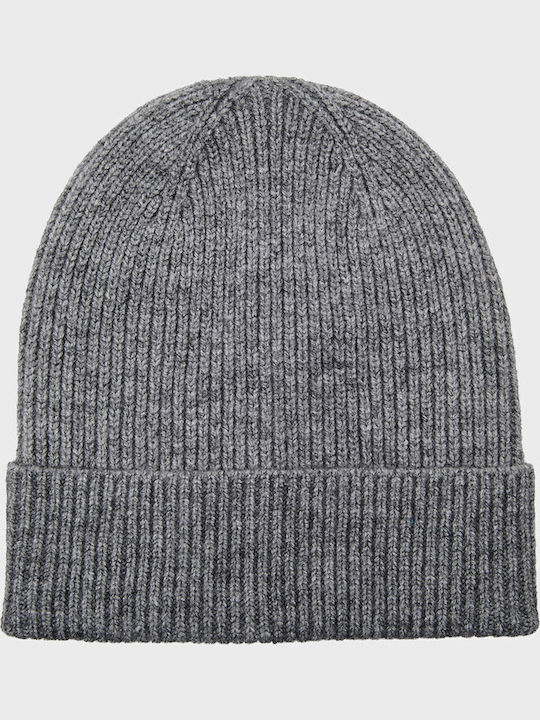 Beanie Γυναικείος Σκούφος με Rib Πλέξη σε Γκρι χρώμα