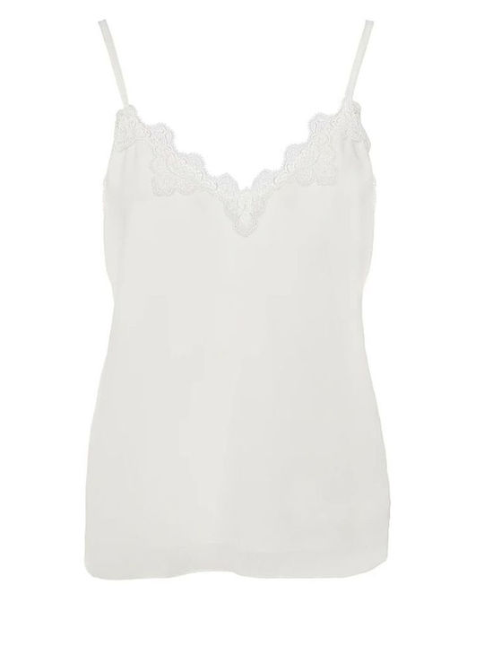 Women's Lingerie Top with Lace Off White