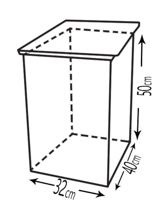 GTMED Μεταλλικό Κουτί Αποθήκευσης Ξύλων 32x50x40cm Ασημί