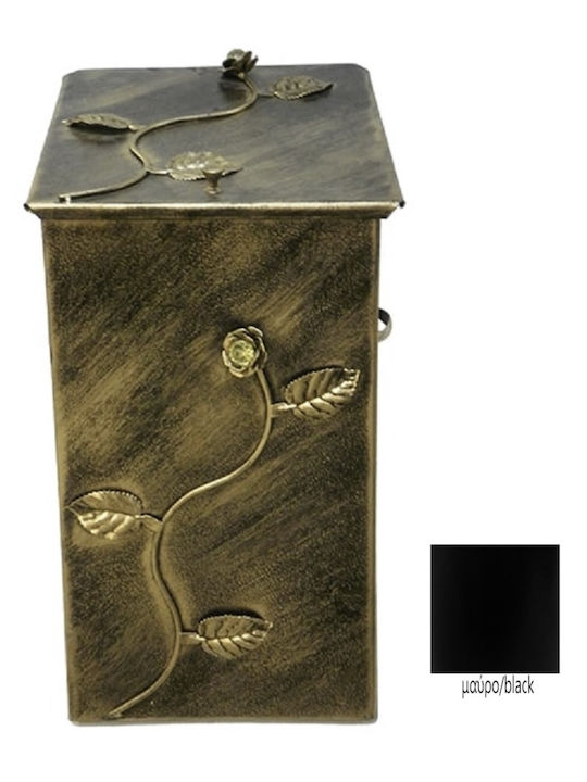 GTMED Metallic Box Wood Storage 32x50x40cm Black