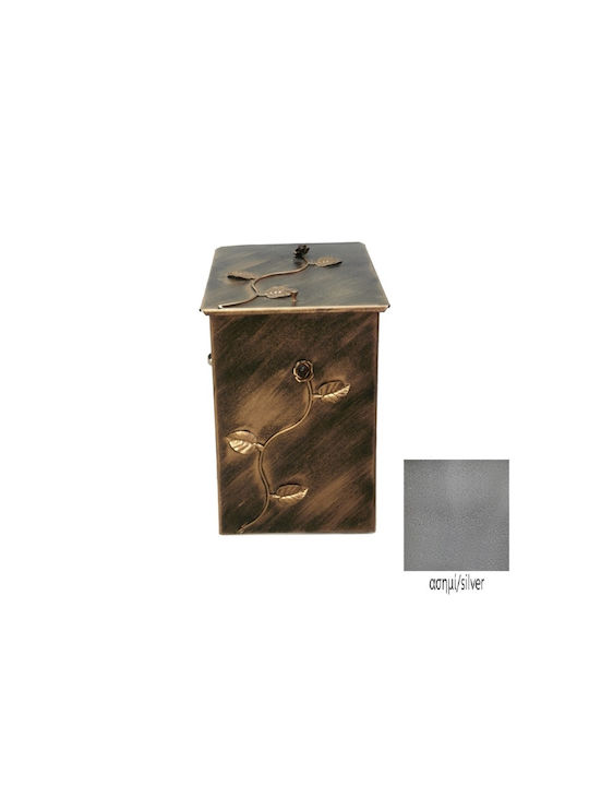 GTMED Μεταλλικό Κουτί Αποθήκευσης Ξύλων 37x54x44cm Ασημί