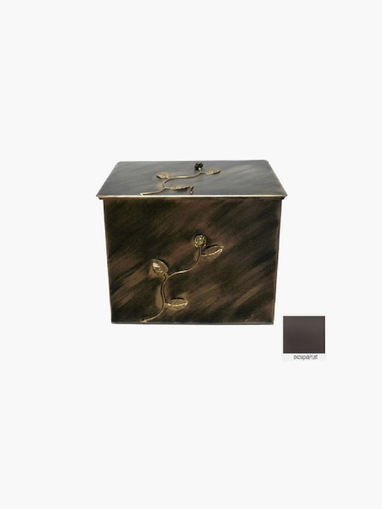 GTMED Metallic Box Wood Storage 63x54x44cm Bronze